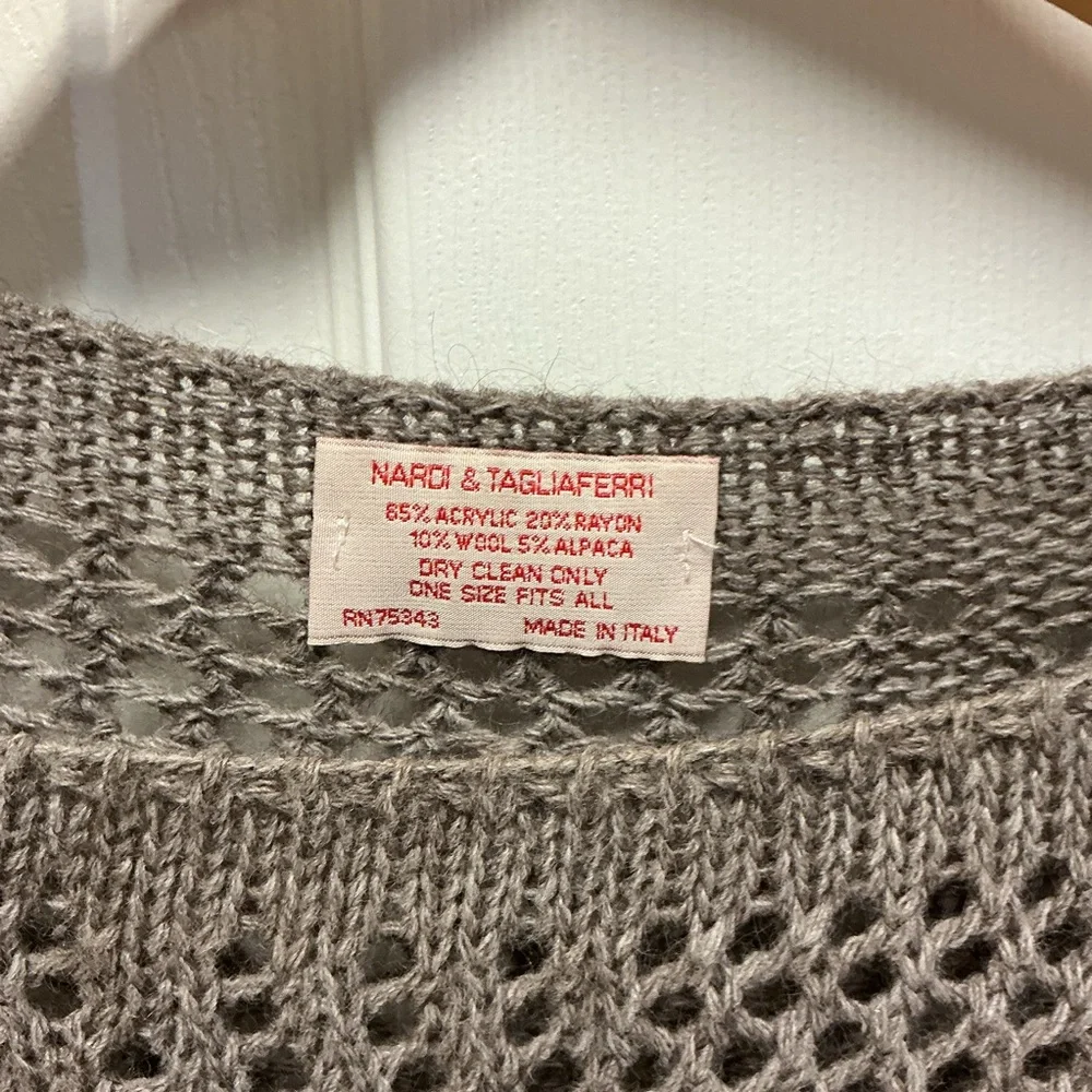 nardi & tagliaferri Alpaca Blend Poncho  Made In Italy elegant knit